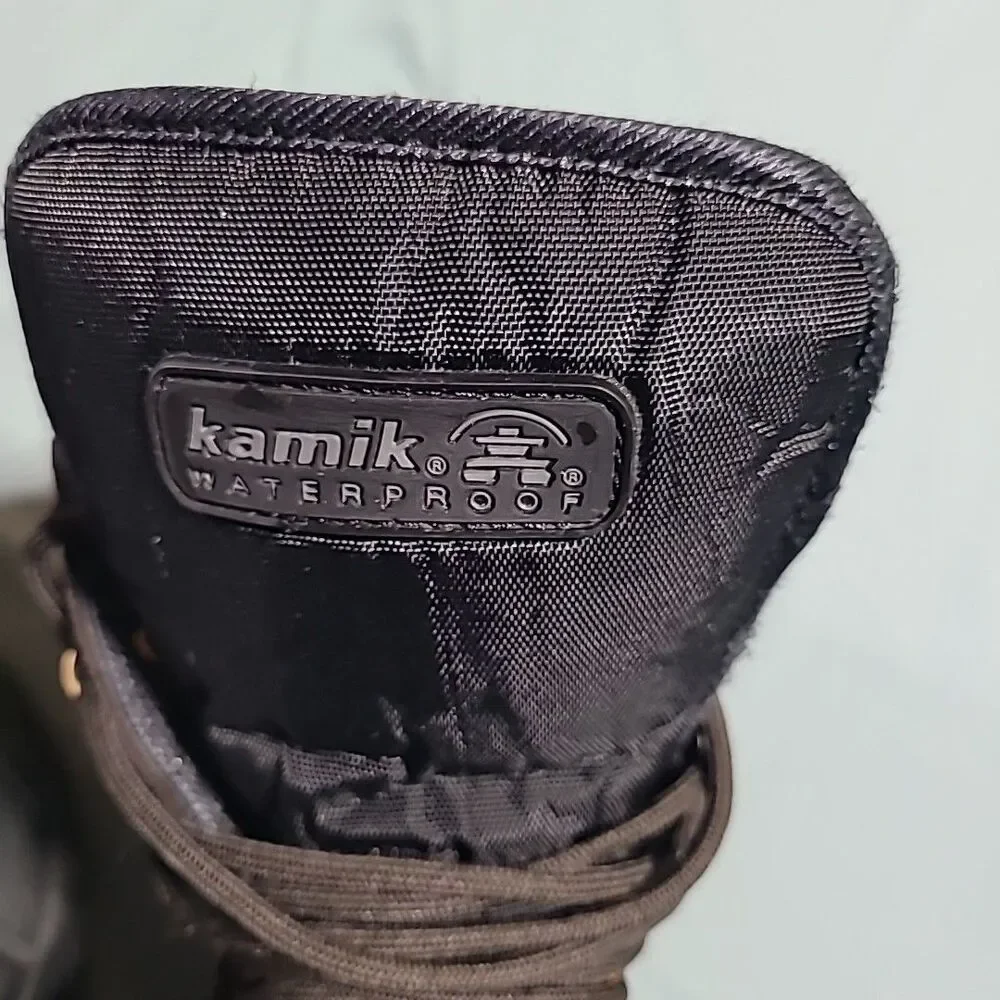 Kamik Nationplus Mens Winter Boot Black Brown WK0097R Waterproof Heat-MX Size 7